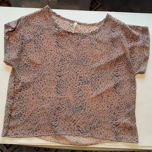 Paper Crane sheer cheetah print top